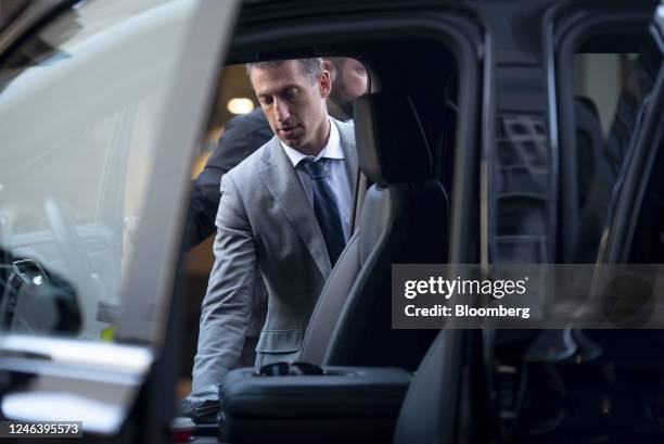 Alex Spiro, attorney for Elon Musk, departs court in San Francisco, California, US, on Friday, Jan. 20, 2023. Investors suing Tesla and Musk, its...