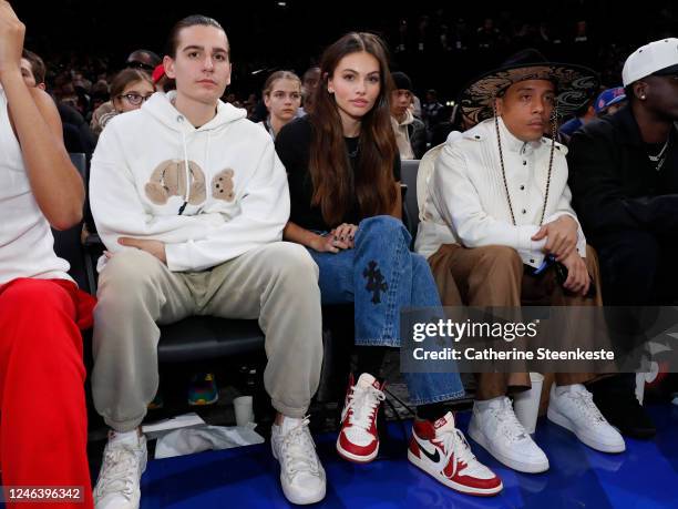 French model Thylane Blondeau attends the game between the Detroit Pistons and Chicago Bulls as part of NBA Paris Games 2023 on January 19, 2023 at...
