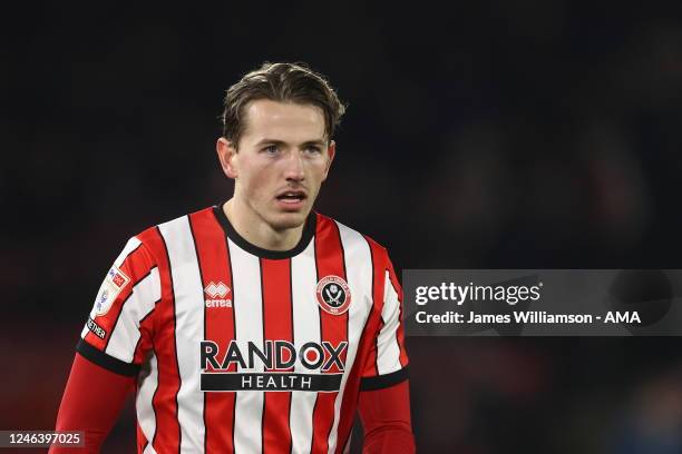 Sander Berge of Sheffield United during the Sky Bet Championship between Sheffield United and Hull City at Bramall Lane on January 20, 2023 in...