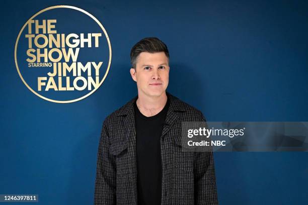 Episode 1782 -- Pictured: Comedian Colin Jost poses backstage on Friday, January 20, 2023 --