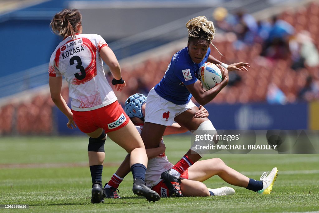 Ian Ress Rugby Ian Jason of France is tackled during the women's match between Japan ...