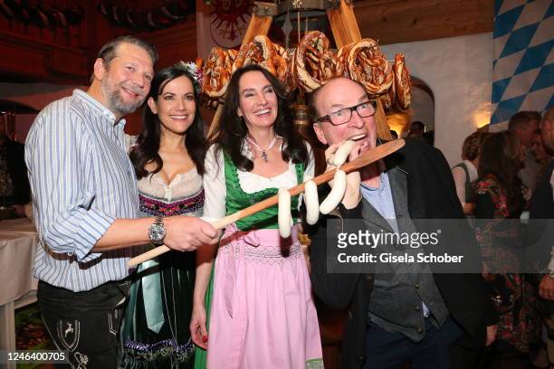 Kai Wiesinger, Bettina Zimmermann, Christiane Knaup, Herbert Knaup during the 30th Weißwurstparty at Hotel Stanglwirt on January 20, 2023 in Going...