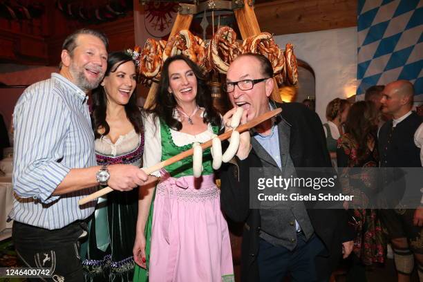Kai Wiesinger, Bettina Zimmermann, Christiane Knaup, Herbert Knaup during the 30th Weißwurstparty at Hotel Stanglwirt on January 20, 2023 in Going...