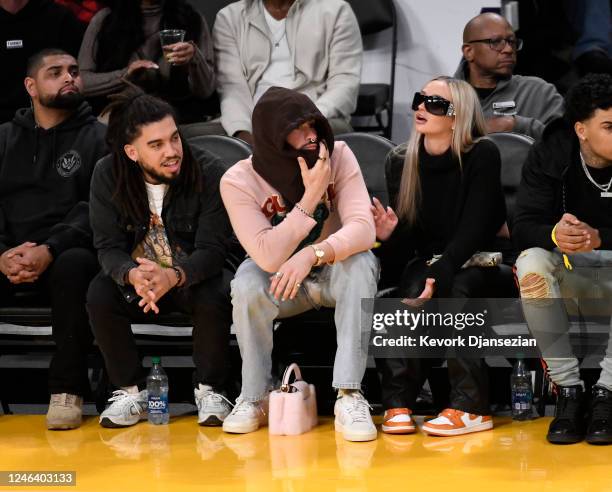 Bad Bunny attends the to Los Angeles Lakers and Memphis Grizzlies basketball game at Crypto.com Arena on January 20, 2023 in Los Angeles, California....