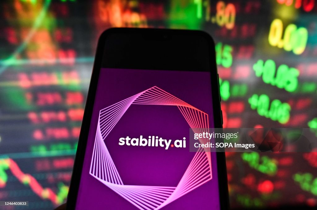 Stablely In this photo illustration, the Stability.ai logo seen displayed on a ...