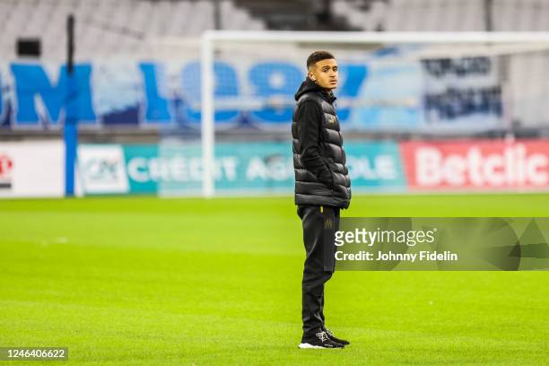 Salim BEN SEGHIR of Marseille prior the Round of 16 French Cup match between Marseille and Rennes at Orange Velodrome on January 20, 2023 in...