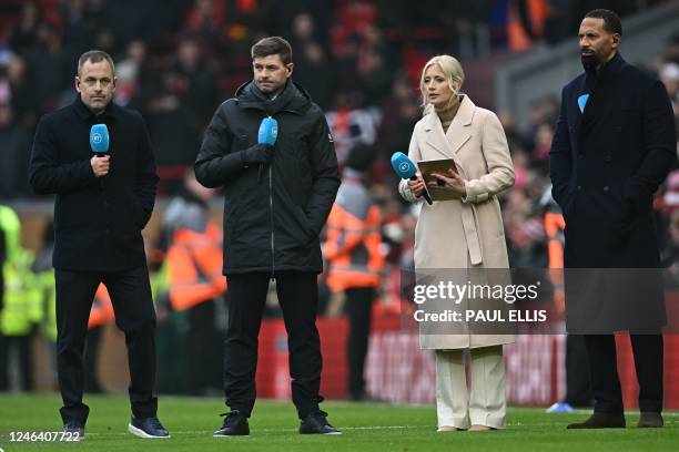 Sport presenter Joe Cole, Liverpool's former player Steven Gerrard, BT Sport presenter Lynsey Hipgrave and former English footballer and BT Sport's...