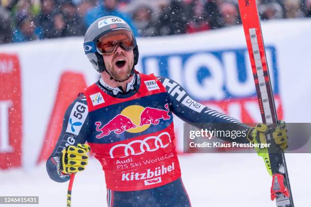 Aleksander Aamodt Kilde of Norway during the Audi FIS Alpine Ski World Cup - Men's Downhill on January 21, 2023 in Kitzbuehel, Austria.