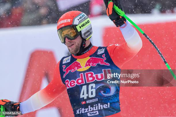 Justin Murisier of Switzerland competes during the ''Hahnenkamm'' men's downhill event at the FIS Alpine Ski World Cup race, at on Jan 21, 2023 in...