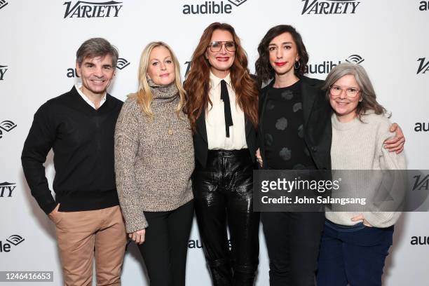 George Stephanopoulos, Ali Wentworth, Brooke Shields, Lana Wilson, and Alyssa Mastromonaco at the Variety Sundance Studio, Presented by Audible on...