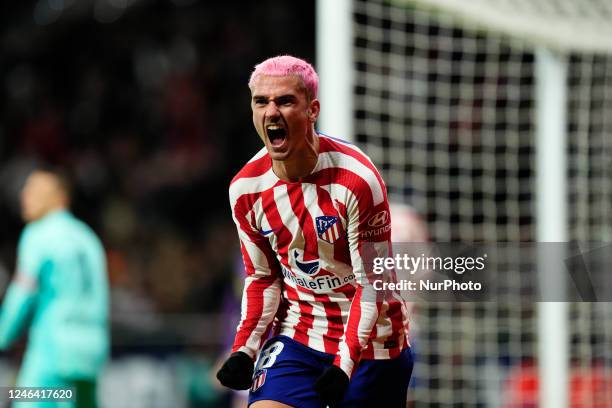 Antoine Griezmann second striker of Atletico de Madrid and France celebrates after scoring his sides first goal during the LaLiga Santander match...