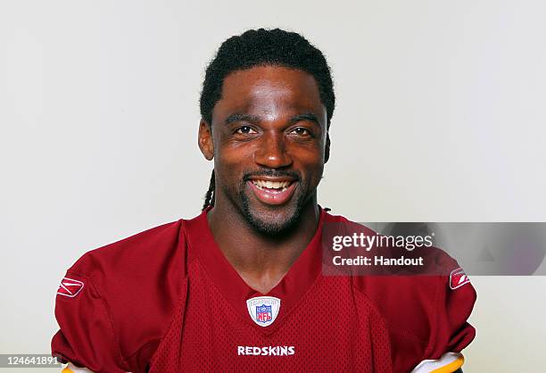 In this handout image provided by the NFL, Donte Stallworth of the Washington Redskins poses for his NFL headshot circa 2011 in Ashburn, Virginia.