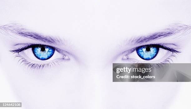 woman blue eyes - hypnosis stock pictures, royalty-free photos & images