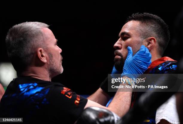 Joseph Parker prepares before the heavyweight bout at the AO Arena, Manchester. Picture date: Saturday January 21, 2023.