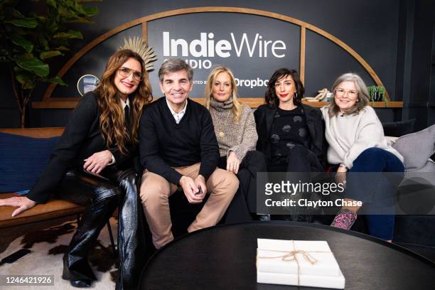 Brooke Shields, George Stephanopoulos, Ali Wentworth, Lana Wilson and Alyssa Mastromonaco at the IndieWire Sundance Studio, Presented by Dropbox on...