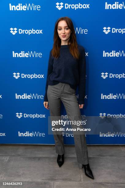 Phoebe Dynevor at the IndieWire Sundance Studio, Presented by Dropbox on January 21, 2023 in Park City, Utah.