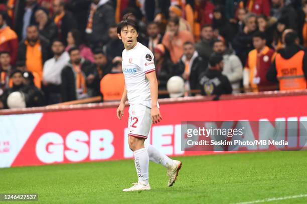 Shoya Nakajima of Antalyaspor during the Super Lig match between Galatasaray and Antalyaspor at NEF Stadyumu on January 21, 2023 in Istanbul, Turkey.