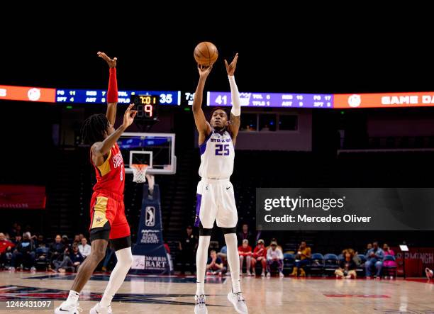 January 21: Wes Iwundu of the Stockton Kings shoots the ball in the second quarter against the Birmingham Squadron at Legacy Arena in Birmingham, AL...