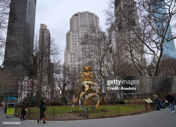 Artist Shahzia Sikander's "Havahâ¦to breathe, air, life" exhibition on the theme of justice is featured at Madison Square Park, until June 4, 2023...