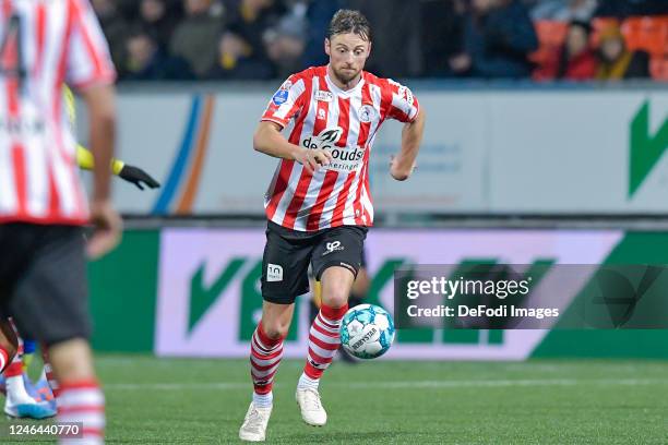 Bart Vriends of Sparta Rotterdam controls the ball during the Dutch Eredivisie match between SC Cambuur and Sparta Rotterdam at Cambuur Stadion on...