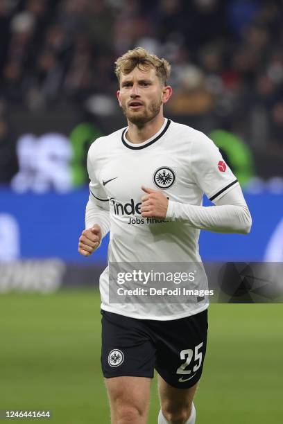 Christopher Lenz of Eintracht Frankfurt looks on during the Bundesliga match between Eintracht Frankfurt and FC Schalke 04 at Deutsche Bank Park on...