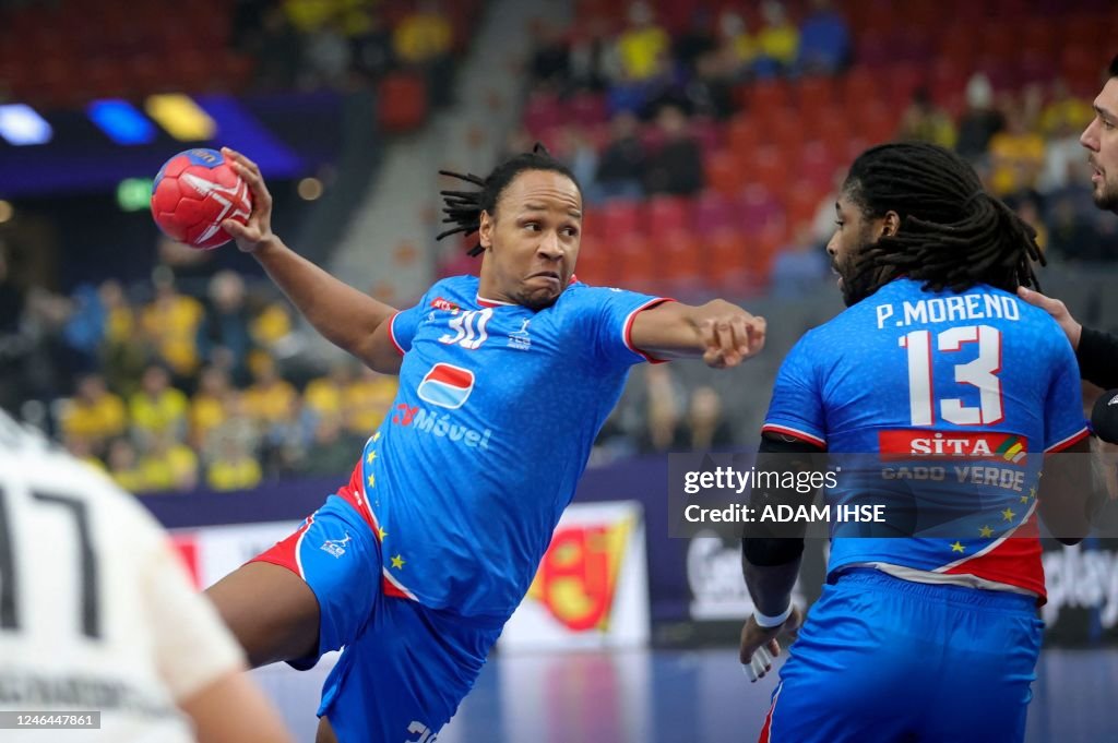 Cape Verde's centre back Elledy Semedo shoots the ball during the