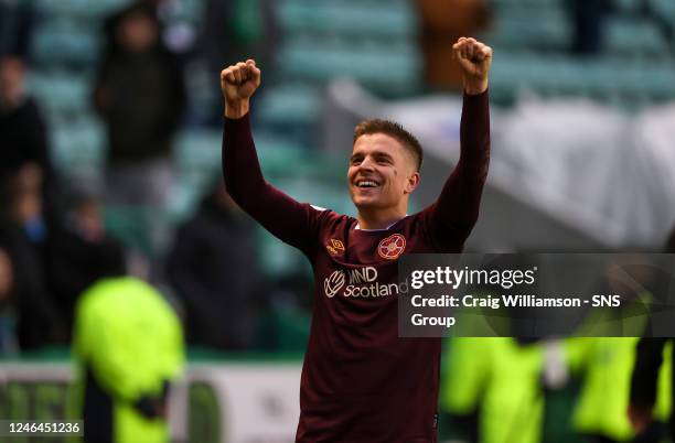 Cammy Devlin during a Scottish Cup Fourth Round match between Hibernian and Heart of Midlothian at Easter Road, on January 22 in Perth, Scotland.