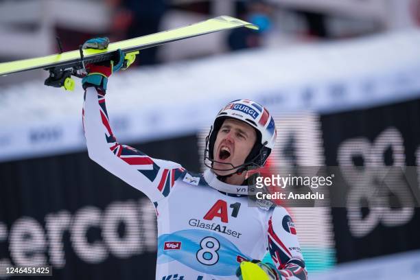 Second place of the slalom race, Dave Ryding of United Kingdom at the 83rd Hahnenkamm Race in Kitzbuehel, Austria on January 22, 2023.