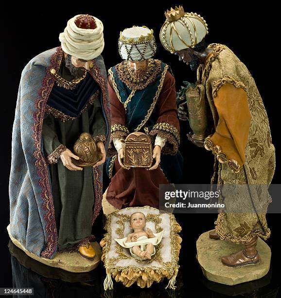 adoration (nativity scene) - three wise men stock pictures, royalty-free photos & images