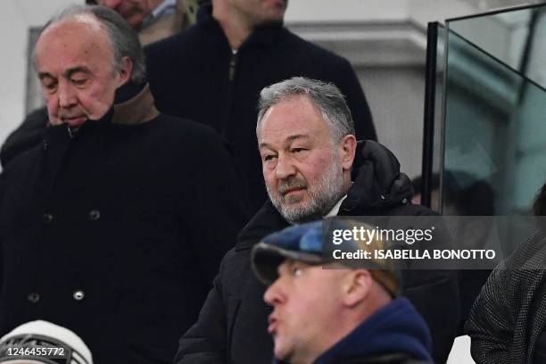 Juventus's new president Gianluca Ferrero attends the Italian Serie A football match between Juventus and Atalanta at the Juventus Stadium in Turin,...