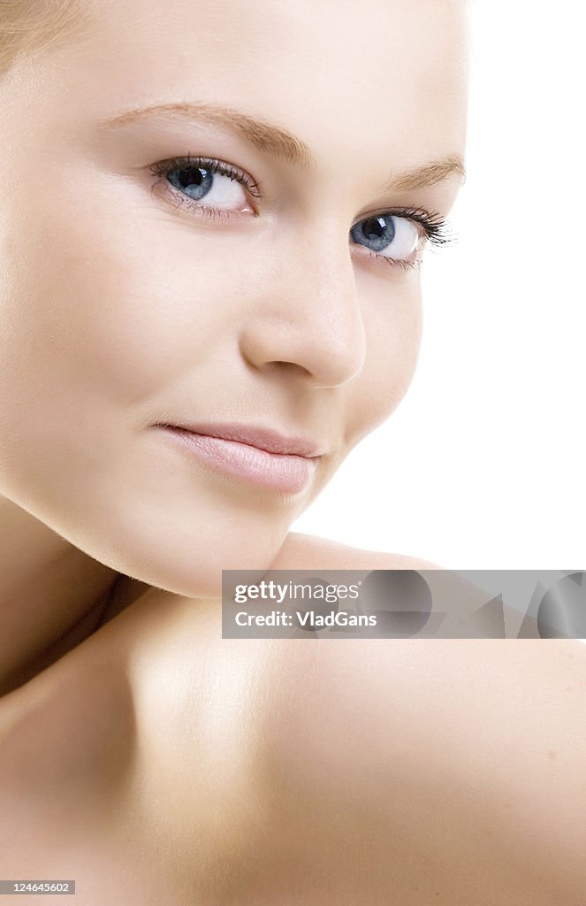 Close-up of beautiful woman face