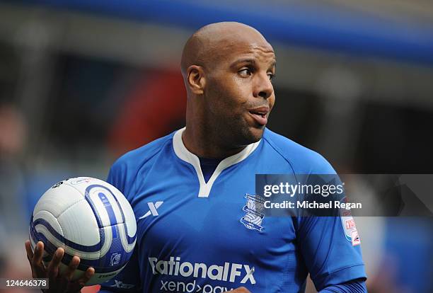 Marlon King of Birmingham looks on during the npower Championship match between Birmingham City and Millwall at St Andrews on September 11, 2011 in...