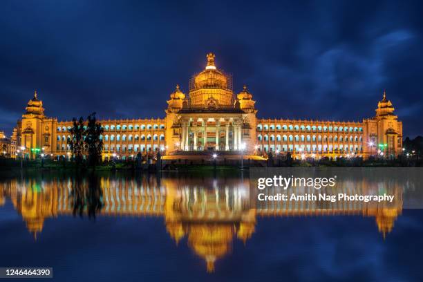 the lovely vidhan soudha - bangalore city stock pictures, royalty-free photos & images