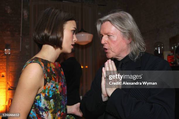 Actress Keira Knightley and Writer Christopher Hampton attend "A Dangerous Method" party hosted by GREY GOOSE Vodka at Soho House Pop Up Club during...