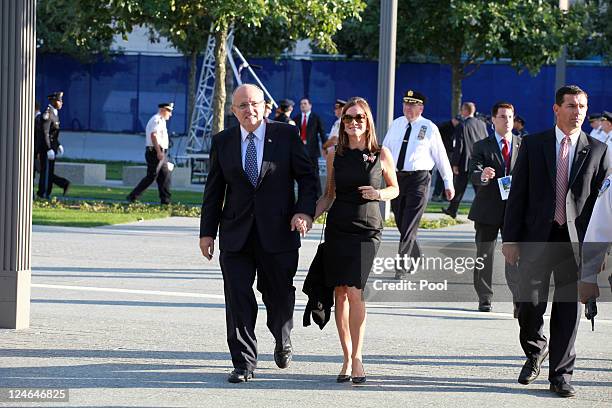 Former New York City mayor Rudy Giuliani and his wife, Judith, at the North Pool during the tenth anniversary ceremonies of the September 11, 2001...