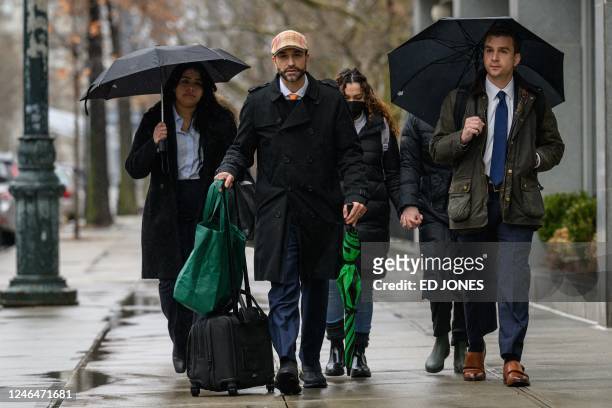 Cesar de Castro , defense attorney for former Mexican minister Genaro Garcia Luna arrives at court in Brooklyn, New york on January 23, 2023. -...