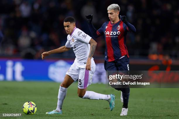 Charles Pickel of US Cremonese controls the ball during the Serie A match between Bologna FC and US Cremonese at Stadio Renato Dall'Ara on January...