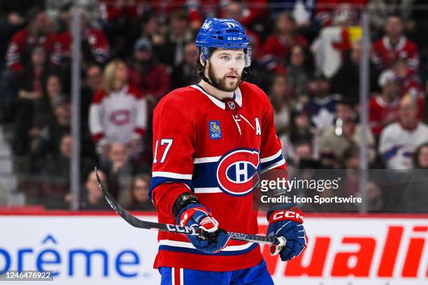 Montreal Canadiens right wing Josh Anderson waits for a face-off during the Toronto Maple Leafs versus the Montreal Canadiens game on January 21 at...