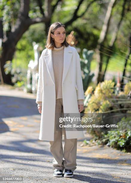 Josephine Skriver is seen arriving to Jasmine Tookes' baby shower on January 22, 2023 in Los Angeles, California.