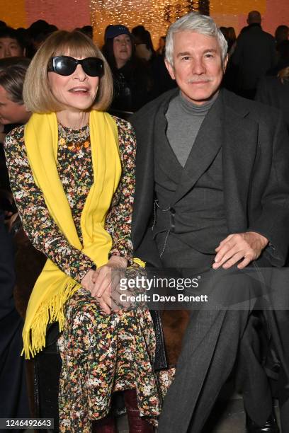 Editor-In-Chief of American Vogue and Chief Content Officer of Conde Nast Dame Anna Wintour and Baz Luhrmann attend the Christian Dior front row...