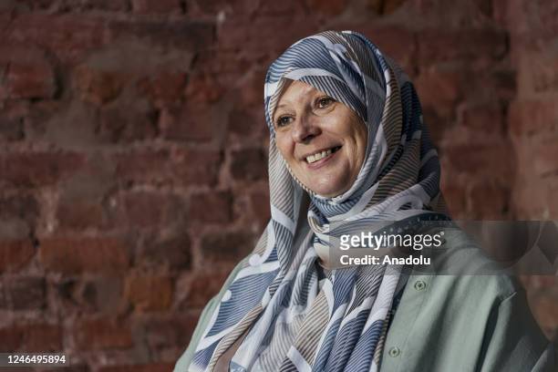 Author, journalist and actress Lauren Booth, sister-in-law of the former British President Tony Blair poses during an exclusive interview on her book...