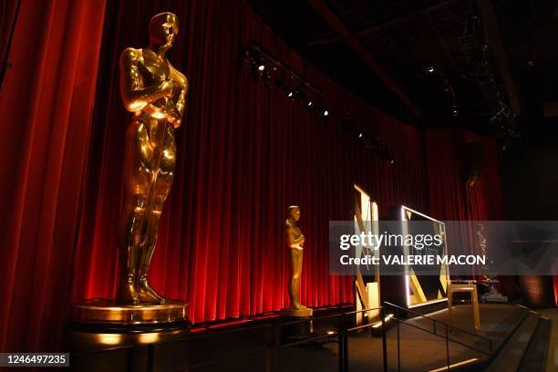 The stage is set for the 95th Academy Awards nominations announcement at the Samuel Goldwyn Theater in Beverly Hills, California, on January 24, 2023.