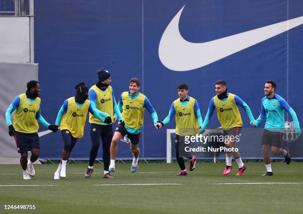 Barcelona training prior to the Cup match against Real Sociedad, in Barcelona, on 24th January 2023.