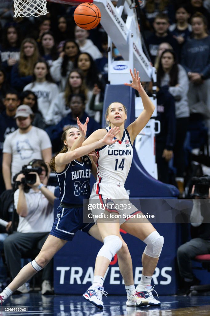 Wnba Butler UConn Huskies forward Dorka Juhász catches a pass in the post against ...