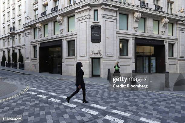 The building which houses the UK offices of Twitter Inc. At 20 Air Street in London, UK, on Tuesday, Jan. 24, 2023. Twitter was sued by the Crown...