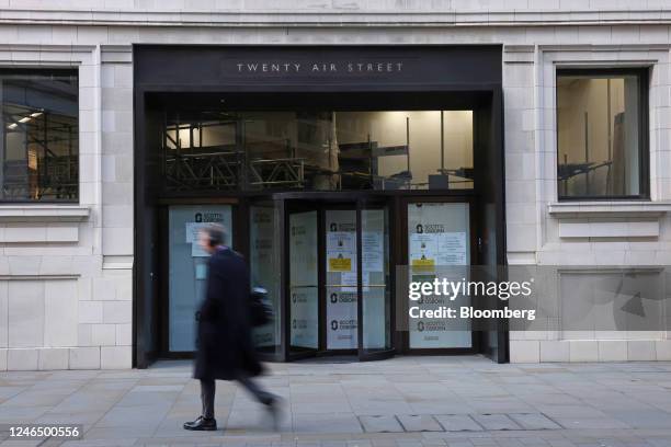 The building which houses the UK offices of Twitter Inc. At 20 Air Street in London, UK, on Tuesday, Jan. 24, 2023. Twitter was sued by the Crown...