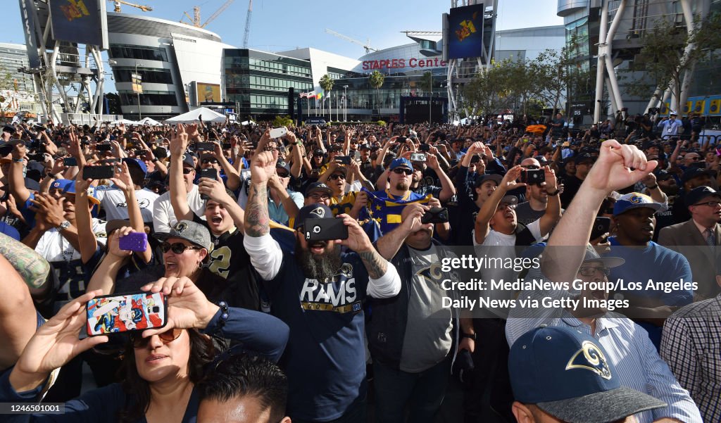 La Rams Fan Rambro The Los Angeles Rams fans cheer after the announcement of the LA Rams ...
