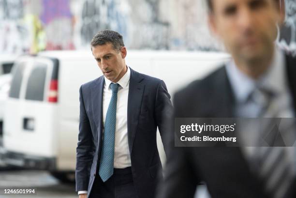 Alex Spiro, attorney for Elon Musk, arrives at court in San Francisco, California, US, on Tuesday, Jan. 24, 2023. Investors suing Tesla and Musk, its...