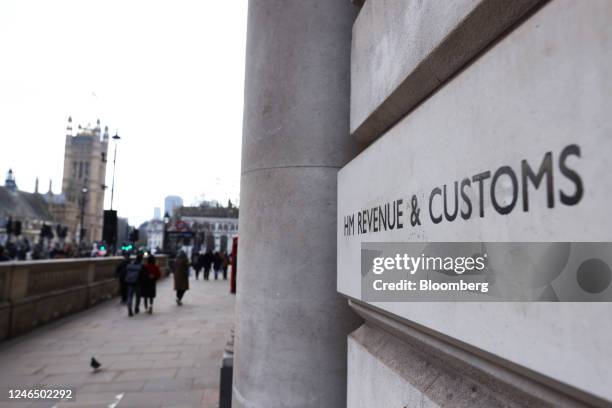 The headquarters of HM Revenue and Customs near the Houses of Parliament, left, in the Westminster district of London, UK, on Tuesday, Jan. 24, 2023....