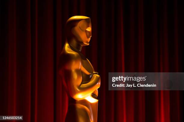 Beverly Hills, CA The Oscar statue, on display inside the Samuel Goldwyn Theater, at the Academy of Motion Picture Arts and Sciences, the morning of...